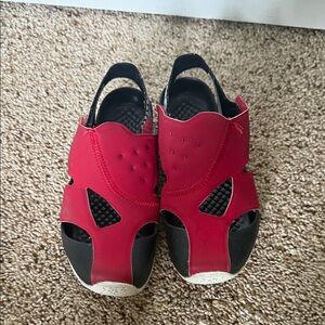 Jordan Kids Red and Black Sandals